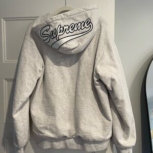 Supreme Thermal Zip Hoodie - waffle interior, logo on hood